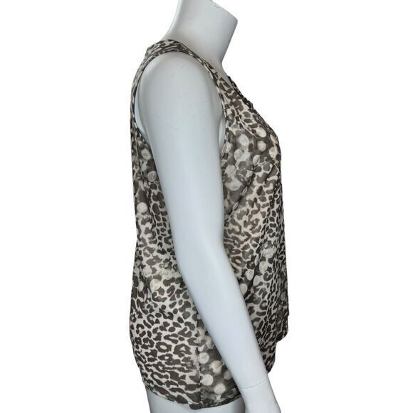 CHICOS Travelers Size 3 US XL Leopard Print Tank Top Mesh with Under Tank - Picture 3 of 9